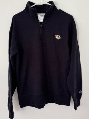 Men’s Champion Nashville Predators 1/4 Zip Pullover Sweatshirt Black Size M